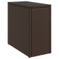 vidaXL Garten-Beistelltisch mit Glasplatte Braun 58x27,5x55 cm Rattan vidaXL Garten-Beistelltisch mit Glasplatte Braun 58x27,5x55 cm Rattan