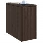 vidaXL Garten-Beistelltisch mit Glasplatte Braun 58x27,5x55 cm Rattan vidaXL Garten-Beistelltisch mit Glasplatte Braun 58x27,5x55 cm Rattan