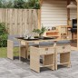 vidaXL 5-tlg. Garten-Essgruppe mit Kissen Beigemischung Poly Rattan vidaXL 5-tlg. Garten-Essgruppe mit Kissen Beigemischung Poly Rattan