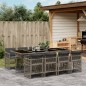 vidaXL 9-tlg. Garten-Essgruppe mit Kissen Grau Poly Rattan vidaXL 9-tlg. Garten-Essgruppe mit Kissen Grau Poly Rattan