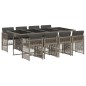 vidaXL 9-tlg. Garten-Essgruppe mit Kissen Grau Poly Rattan vidaXL 9-tlg. Garten-Essgruppe mit Kissen Grau Poly Rattan