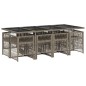 vidaXL 9-tlg. Garten-Essgruppe mit Kissen Grau Poly Rattan vidaXL 9-tlg. Garten-Essgruppe mit Kissen Grau Poly Rattan
