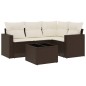 vidaXL 5-tlg. Garten-Sofagarnitur mit Kissen Braun Poly Rattan vidaXL 5-tlg. Garten-Sofagarnitur mit Kissen Braun Poly Rattan
