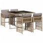 vidaXL 5-tlg. Garten-Essgruppe mit Kissen Beigemischung Poly Rattan vidaXL 5-tlg. Garten-Essgruppe mit Kissen Beigemischung Poly Rattan