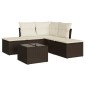 vidaXL 6-tlg. Garten-Sofagarnitur mit Kissen Braun Poly Rattan vidaXL 6-tlg. Garten-Sofagarnitur mit Kissen Braun Poly Rattan