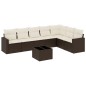 vidaXL 8-tlg. Garten-Sofagarnitur mit Kissen Braun Poly Rattan vidaXL 8-tlg. Garten-Sofagarnitur mit Kissen Braun Poly Rattan