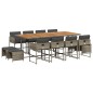 vidaXL 13-tlg. Garten-Essgruppe mit Kissen Grau Poly Rattan vidaXL 13-tlg. Garten-Essgruppe mit Kissen Grau Poly Rattan