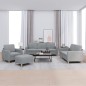 vidaXL 4-tlg. Sofagarnitur mit Kissen Hellgrau Stoff vidaXL 4-tlg. Sofagarnitur mit Kissen Hellgrau Stoff