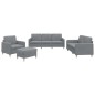 vidaXL 4-tlg. Sofagarnitur mit Kissen Hellgrau Stoff vidaXL 4-tlg. Sofagarnitur mit Kissen Hellgrau Stoff