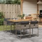 vidaXL 5-tlg. Garten-Essgruppe mit Kissen Grau Poly Rattan vidaXL 5-tlg. Garten-Essgruppe mit Kissen Grau Poly Rattan