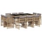 vidaXL 11-tlg. Garten-Essgruppe mit Kissen Beigemischung Poly Rattan vidaXL 11-tlg. Garten-Essgruppe mit Kissen Beigemischung Poly Rattan