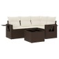 vidaXL 5-tlg. Garten-Sofagarnitur mit Kissen Braun Poly Rattan vidaXL 5-tlg. Garten-Sofagarnitur mit Kissen Braun Poly Rattan