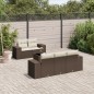 vidaXL 6-tlg. Garten-Sofagarnitur mit Kissen Braun Poly Rattan vidaXL 6-tlg. Garten-Sofagarnitur mit Kissen Braun Poly Rattan