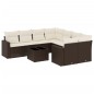 vidaXL 9-tlg. Garten-Sofagarnitur mit Kissen Braun Poly Rattan vidaXL 9-tlg. Garten-Sofagarnitur mit Kissen Braun Poly Rattan
