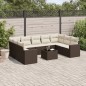 vidaXL 10-tlg. Garten-Sofagarnitur mit Kissen Braun Poly Rattan vidaXL 10-tlg. Garten-Sofagarnitur mit Kissen Braun Poly Rattan