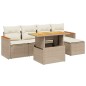 vidaXL 6-tlg. Garten-Sofagarnitur mit Kissen Beige Poly Rattan vidaXL 6-tlg. Garten-Sofagarnitur mit Kissen Beige Poly Rattan