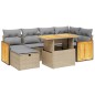 vidaXL 7-tlg. Garten-Sofagarnitur mit Kissen Beige Poly Rattan vidaXL 7-tlg. Garten-Sofagarnitur mit Kissen Beige Poly Rattan