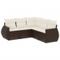 vidaXL 5-tlg. Garten-Sofagarnitur mit Kissen Braun Poly Rattan vidaXL 5-tlg. Garten-Sofagarnitur mit Kissen Braun Poly Rattan