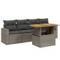vidaXL 5-tlg. Garten-Sofagarnitur mit Kissen Grau Poly Rattan vidaXL 5-tlg. Garten-Sofagarnitur mit Kissen Grau Poly Rattan