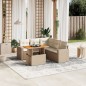vidaXL 6-tlg. Garten-Sofagarnitur mit Kissen Beige Poly Rattan vidaXL 6-tlg. Garten-Sofagarnitur mit Kissen Beige Poly Rattan