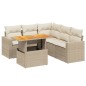 vidaXL 6-tlg. Garten-Sofagarnitur mit Kissen Beige Poly Rattan vidaXL 6-tlg. Garten-Sofagarnitur mit Kissen Beige Poly Rattan