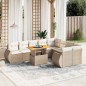 vidaXL 10-tlg. Garten-Sofagarnitur mit Kissen Beige Poly Rattan vidaXL 10-tlg. Garten-Sofagarnitur mit Kissen Beige Poly Rattan