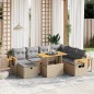 vidaXL 8-tlg. Garten-Sofagarnitur mit Kissen Beige Poly Rattan vidaXL 8-tlg. Garten-Sofagarnitur mit Kissen Beige Poly Rattan