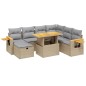 vidaXL 8-tlg. Garten-Sofagarnitur mit Kissen Beige Poly Rattan vidaXL 8-tlg. Garten-Sofagarnitur mit Kissen Beige Poly Rattan