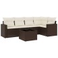 vidaXL 6-tlg. Garten-Sofagarnitur mit Kissen Braun Poly Rattan vidaXL 6-tlg. Garten-Sofagarnitur mit Kissen Braun Poly Rattan