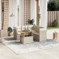 vidaXL 5-tlg. Garten-Sofagarnitur mit Kissen Beige Poly Rattan vidaXL 5-tlg. Garten-Sofagarnitur mit Kissen Beige Poly Rattan