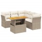 vidaXL 5-tlg. Garten-Sofagarnitur mit Kissen Beige Poly Rattan vidaXL 5-tlg. Garten-Sofagarnitur mit Kissen Beige Poly Rattan