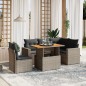 vidaXL 6-tlg. Garten-Sofagarnitur mit Kissen Grau Poly Rattan vidaXL 6-tlg. Garten-Sofagarnitur mit Kissen Grau Poly Rattan