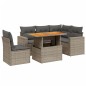 vidaXL 6-tlg. Garten-Sofagarnitur mit Kissen Grau Poly Rattan vidaXL 6-tlg. Garten-Sofagarnitur mit Kissen Grau Poly Rattan