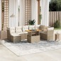 vidaXL 9-tlg. Garten-Sofagarnitur mit Kissen Beige Poly Rattan vidaXL 9-tlg. Garten-Sofagarnitur mit Kissen Beige Poly Rattan