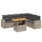 vidaXL 7-tlg. Garten-Sofagarnitur mit Kissen Grau Poly Rattan vidaXL 7-tlg. Garten-Sofagarnitur mit Kissen Grau Poly Rattan