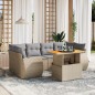 vidaXL 7-tlg. Garten-Sofagarnitur mit Kissen Beige Poly Rattan vidaXL 7-tlg. Garten-Sofagarnitur mit Kissen Beige Poly Rattan