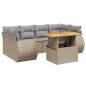 vidaXL 7-tlg. Garten-Sofagarnitur mit Kissen Beige Poly Rattan vidaXL 7-tlg. Garten-Sofagarnitur mit Kissen Beige Poly Rattan