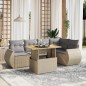 vidaXL 6-tlg. Garten-Sofagarnitur mit Kissen Beige Poly Rattan vidaXL 6-tlg. Garten-Sofagarnitur mit Kissen Beige Poly Rattan