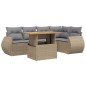 vidaXL 6-tlg. Garten-Sofagarnitur mit Kissen Beige Poly Rattan vidaXL 6-tlg. Garten-Sofagarnitur mit Kissen Beige Poly Rattan