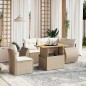 vidaXL 6-tlg. Garten-Sofagarnitur mit Kissen Beige Poly Rattan vidaXL 6-tlg. Garten-Sofagarnitur mit Kissen Beige Poly Rattan