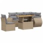 vidaXL 6-tlg. Garten-Sofagarnitur mit Kissen Beige Poly Rattan vidaXL 6-tlg. Garten-Sofagarnitur mit Kissen Beige Poly Rattan