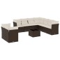 vidaXL 10-tlg. Garten-Sofagarnitur mit Kissen Braun Poly Rattan vidaXL 10-tlg. Garten-Sofagarnitur mit Kissen Braun Poly Rattan