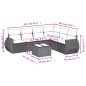 vidaXL 7-tlg. Garten-Sofagarnitur mit Kissen Braun Poly Rattan
