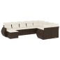 vidaXL 10-tlg. Garten-Sofagarnitur mit Kissen Braun Poly Rattan vidaXL 10-tlg. Garten-Sofagarnitur mit Kissen Braun Poly Rattan