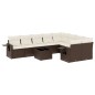 vidaXL 10-tlg. Garten-Sofagarnitur mit Kissen Braun Poly Rattan vidaXL 10-tlg. Garten-Sofagarnitur mit Kissen Braun Poly Rattan
