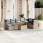 vidaXL 9-tlg. Garten-Sofagarnitur mit Kissen Beige Poly Rattan vidaXL 9-tlg. Garten-Sofagarnitur mit Kissen Beige Poly Rattan