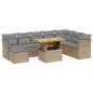 vidaXL 9-tlg. Garten-Sofagarnitur mit Kissen Beige Poly Rattan vidaXL 9-tlg. Garten-Sofagarnitur mit Kissen Beige Poly Rattan