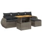 vidaXL 6-tlg. Garten-Sofagarnitur mit Kissen Grau Poly Rattan vidaXL 6-tlg. Garten-Sofagarnitur mit Kissen Grau Poly Rattan