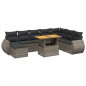 vidaXL 9-tlg. Garten-Sofagarnitur mit Kissen Grau Poly Rattan vidaXL 9-tlg. Garten-Sofagarnitur mit Kissen Grau Poly Rattan