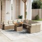 vidaXL 11-tlg. Garten-Sofagarnitur mit Kissen Beige Poly Rattan vidaXL 11-tlg. Garten-Sofagarnitur mit Kissen Beige Poly Rattan
